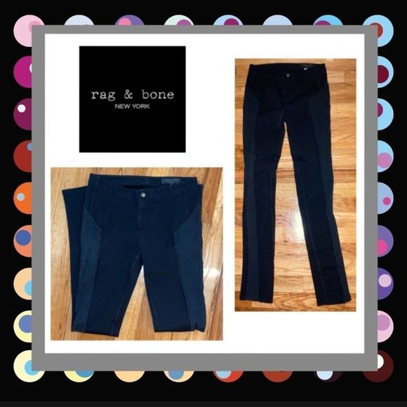rag & bone Pants - Rag & Bone Knit Mixed Media Leggings w/ Zip Fly 26
